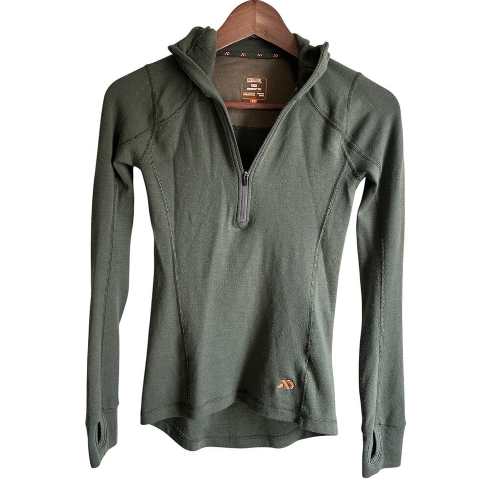 First Lite Kiln Hoody Women XS Merino Wool 250 Quarter Zip Hunting Base Layer
